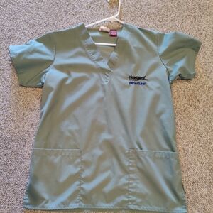 Green V-Neck Scrub Top. New But No Tags. Size Medium